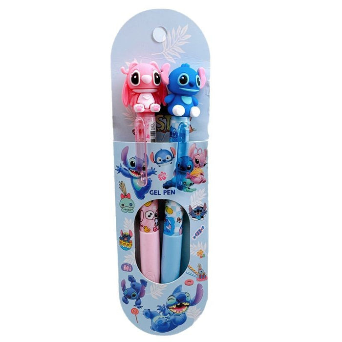 Wholesale 24pcs/ set Cartoon silicone doll shaped press-type gel pen set of two