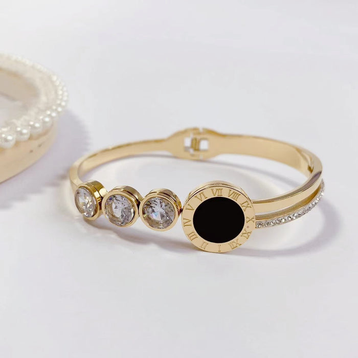 Wholesale Titanium steel color-preserving bracelet with diamond setting