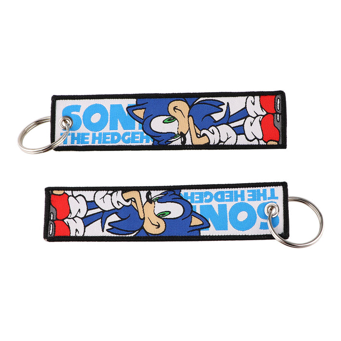 Wholesale Cartoon Cute Capybara Animal Woven Label Lanyard Keychain JDC-KC-KKX005