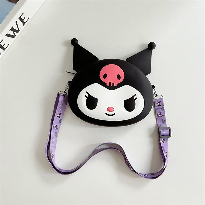 Wholesale  large wallet cartoon children's silicone bag  coin purse with lanyard