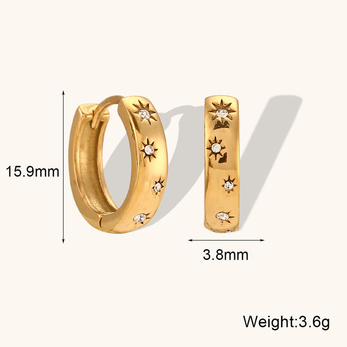 Wholesale Irregular C-shaped Earrings Stainless Steel Gold-plated Earrings JDC-ES-MengJ003