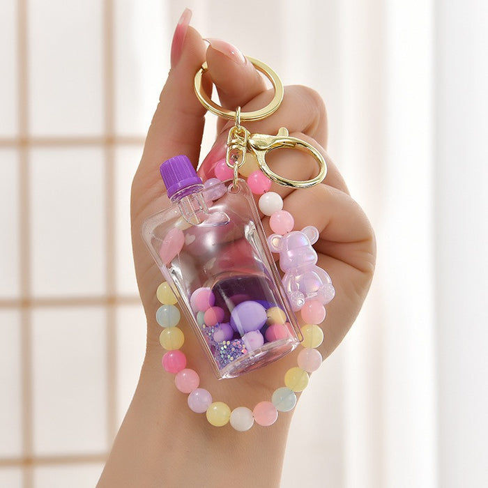 Wholesale Cute Beaded Sand Bottle Keychain