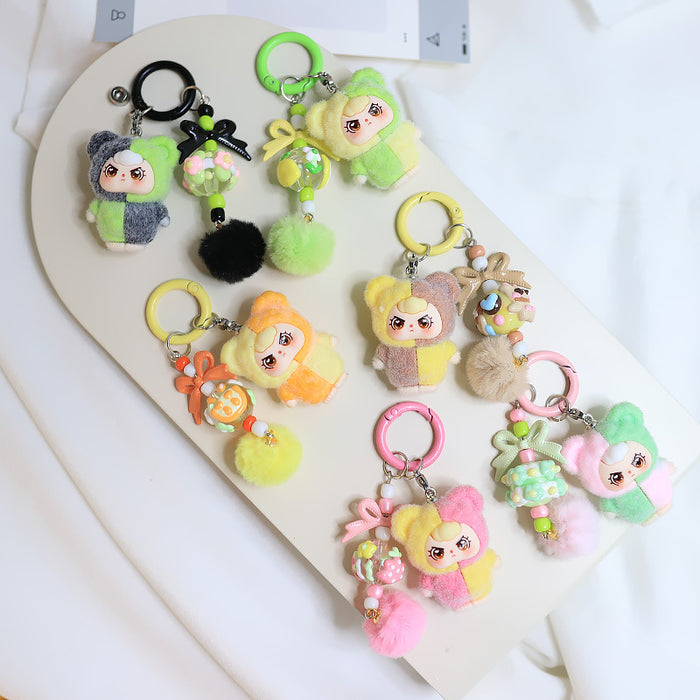 Wholesale Cute Color-Blocking Plush Doll Accessory Cute Ornament Pendant