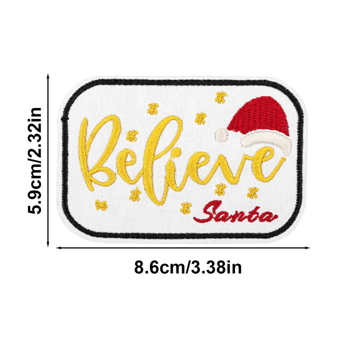 Wholesale Christmas text embroidery DIY Patches