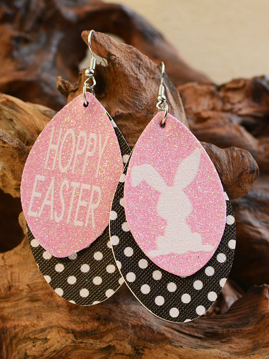 Wholesale Easter Rabbit Gretel Multi layer Leather Earrings JDC-ES-ChenC015