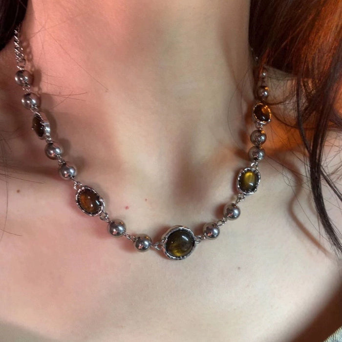 Wholesale Necklace Blue White Choker Neck Chain Spice Girl Cruciferous Clavicle Chain Summer