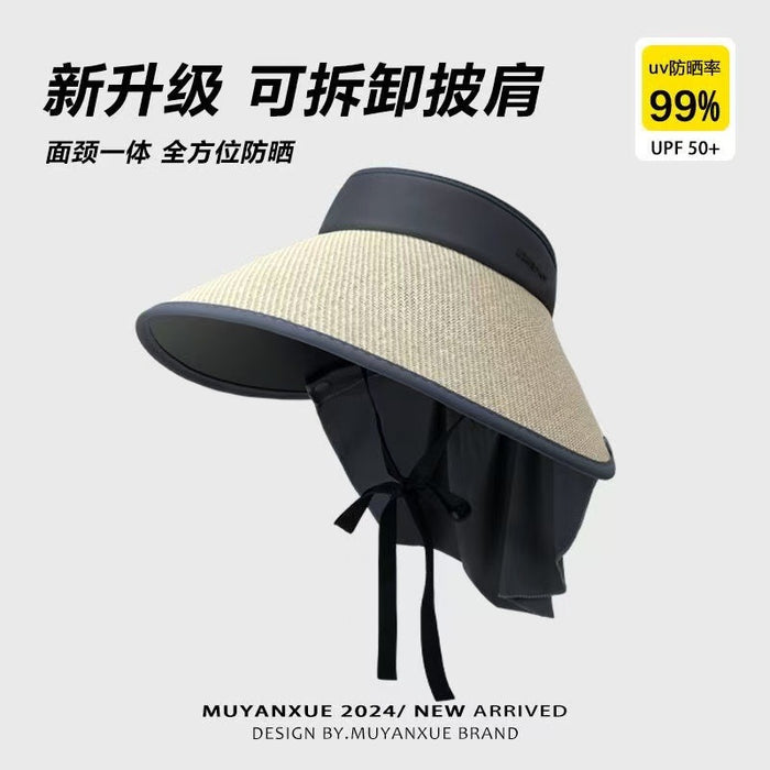 Wholesale Lace lace straw hat with curled edges and hollowed out Lafite sun hat, large brim