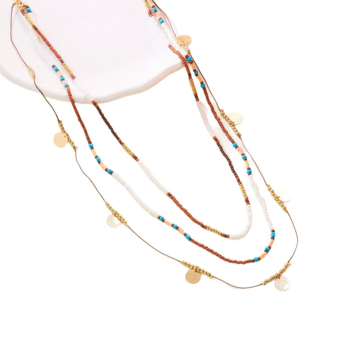 Wholesale Bohemian style beaded necklace suit multi-layer clavicle chain jewelry