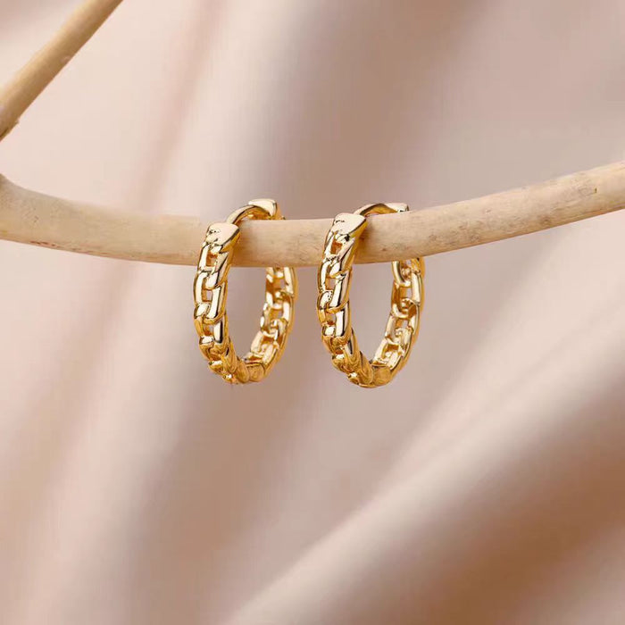 Wholesale Inlaid Zircon 18K Gold Accessible Luxury Elegant Earrings