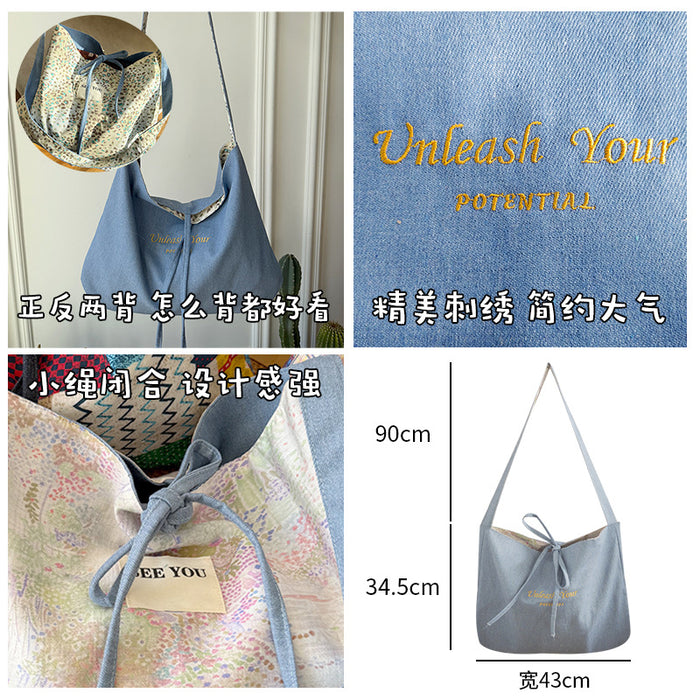Wholesale New Large Capacity Dual Use Cowboy Bag for Work and Commuting, Fashionable, Simple, Ethnic Style, Versatile Crossbody Bag