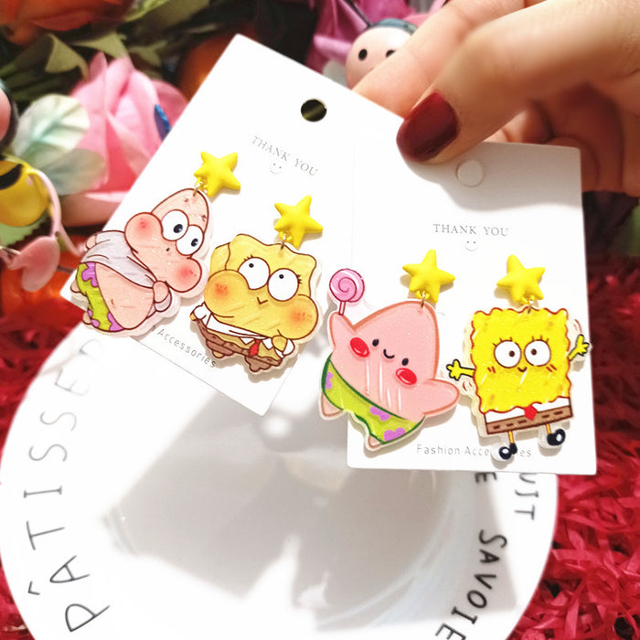 Wholesale Cartoon Acrylic Cute Earrings JDC-ES-Xingj045