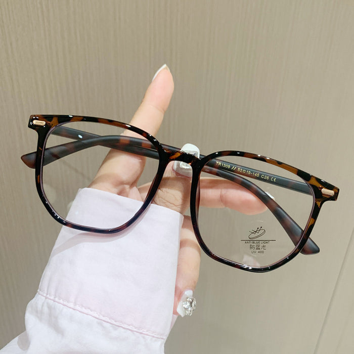 Wholesale Black frame glasses, myopia can be matched with prescription, eye frame, high-end frame, large frame, anti blue light flat lens