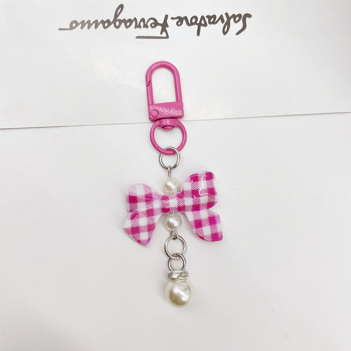 Wholesale Soft Touch Lacquer Bow Keychain Mixed Color Plastic Bag Charm MOQ≥2