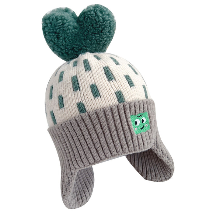 Wholesale Baby Hat Winter Baby Ear Protection Hat Children' s f One-piece Two-piece Hat Boys and Girls Wool Knitted Hat