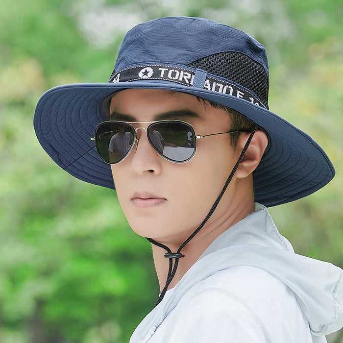 Wholesale Fisherman hat men's summer outdoor fishing sun protection large brim thin breathable sun hat