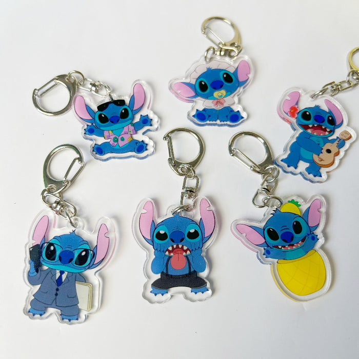 Wholesale Stitch Lilo and Stitch Cute Cartoon Acrylic Keychain JDC-KC-ChuangYin001