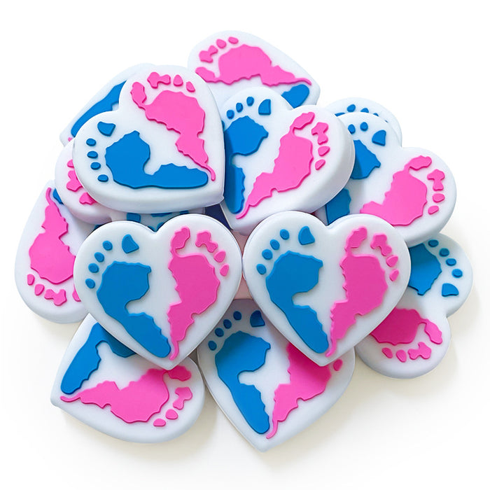 Wholesale 10pcs Cartoon Love Footprint Beads Focal Beads JDC-BDS-WDX064