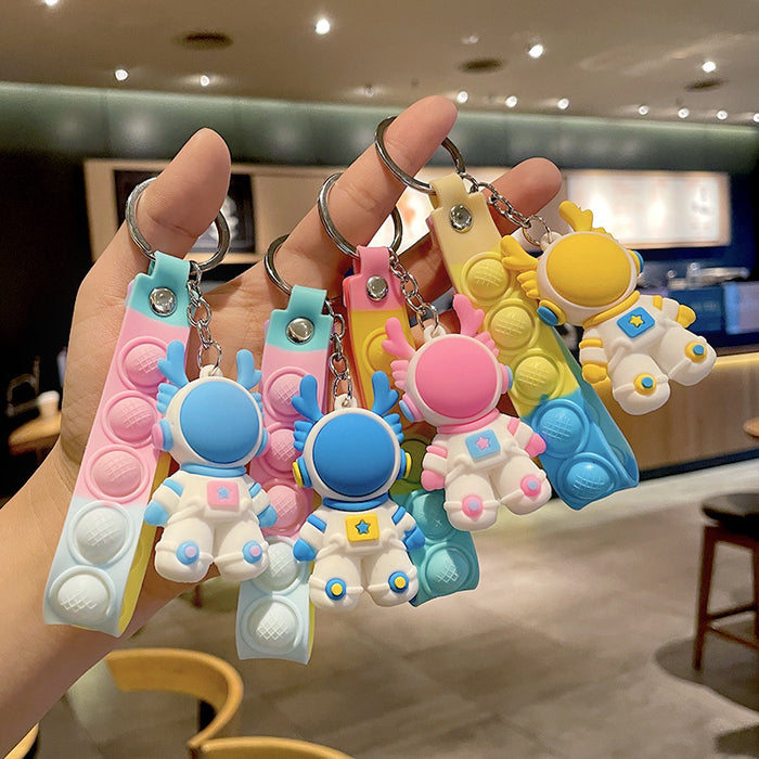 Wholesale Cute couple keychain leather rope keychain pendant doll