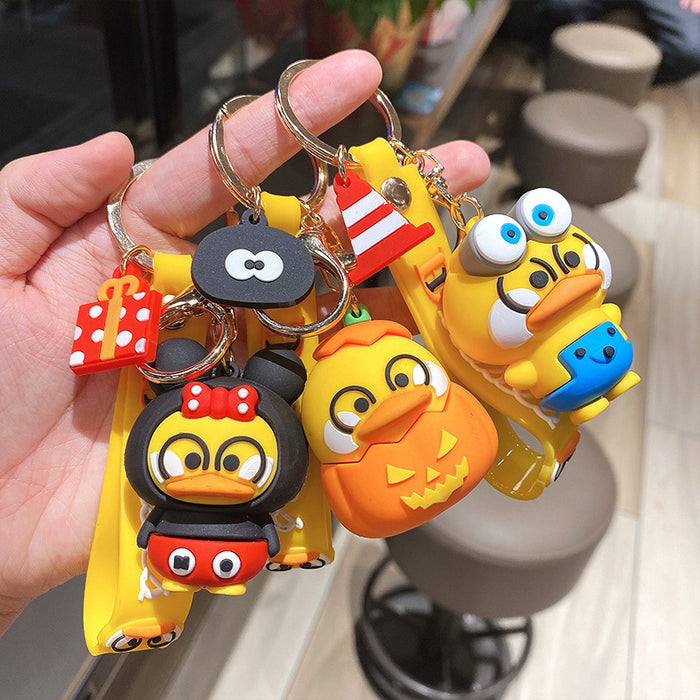 Wholesale Cartoon Burger Duck Silicone Keychain JDC-KC-LeZi003