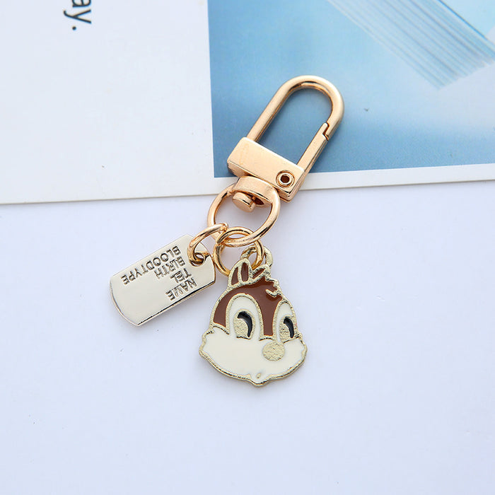Wholesale Creative Cartoon Squirrel Metal Keychain Cute Animation