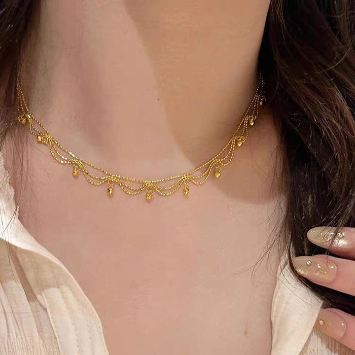 Wholesale Elegant lace dewdrop necklace, simple, exquisite, light luxury, high-end, fashionable, versatile, niche collarbone chain