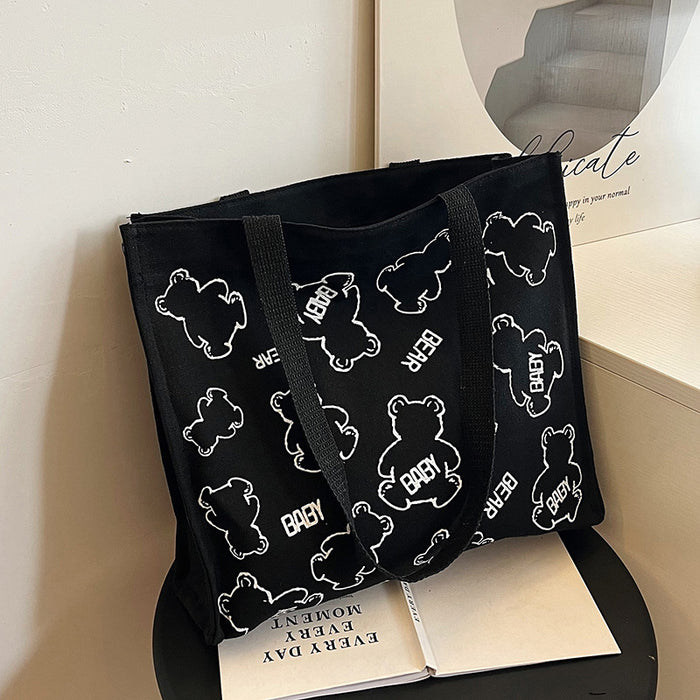 Wholesale canvas tote bag fashion shoulder bag large capacity tutorial bag