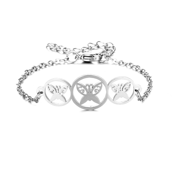 Wholesale Hollow Stainless Steel Butterfly Shape Bracelet JDC-BT-Mingm008