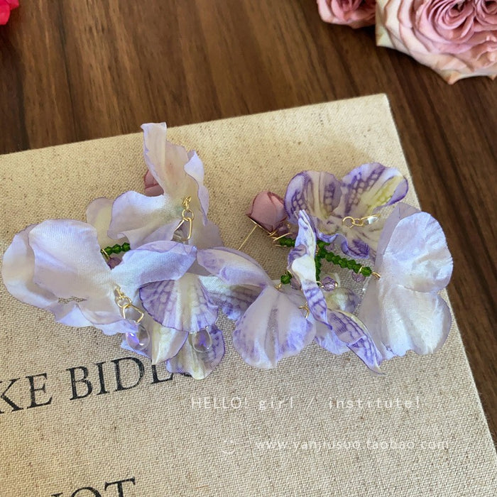 Wholesale Tassel flower earrings, niche earrings, exquisite temperament earrings