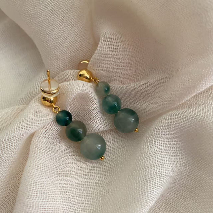 Wholesale Silver needle bead earrings earrings, fashionable, niche, high-end earrings