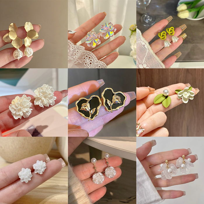 Wholesale Simple Flower Alloy Earrings JDC-ES-SM004