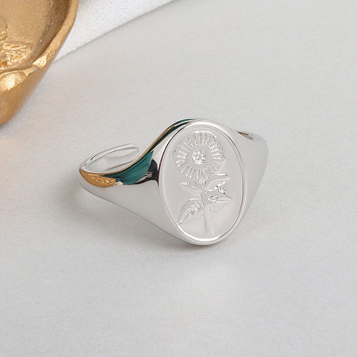 Wholesale Sunflower Ring Women S Chic Adjustable Flower Jewelry Accessory Fashion Gift For Boutique Resale