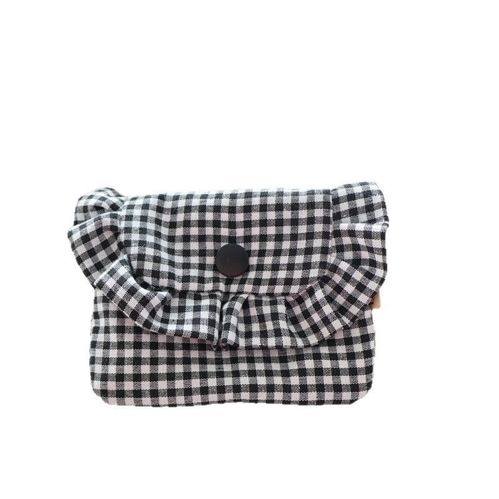 Wholesale Gingham Plaid Flap Pouch Card Holder Wallet For Women Portable Purse For Everyday Use Home Storage