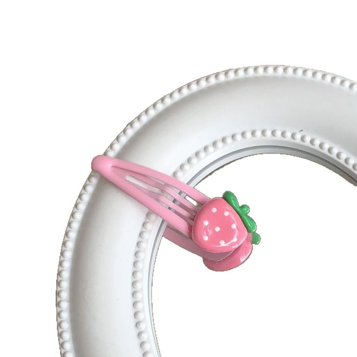 Wholesale smooth strawberry clip pink hair clip student bangs edge clip hair accessories