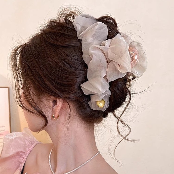 Wholesale Hairpin Back Head Shark Clip Headwear Gentle Mesh Large Grab Clip Women