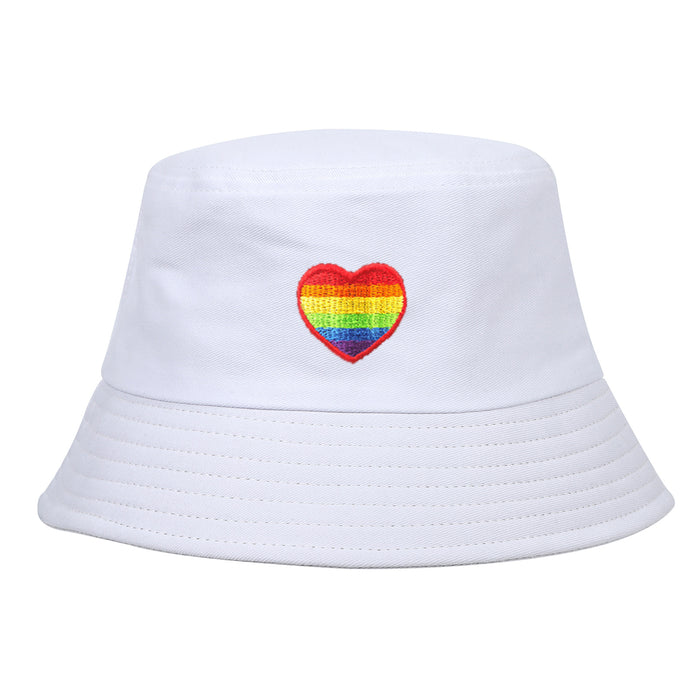 Wholesale Cotton Rainbow Love Embroidery Bucket Hat JDC-FH-ChenSheng004