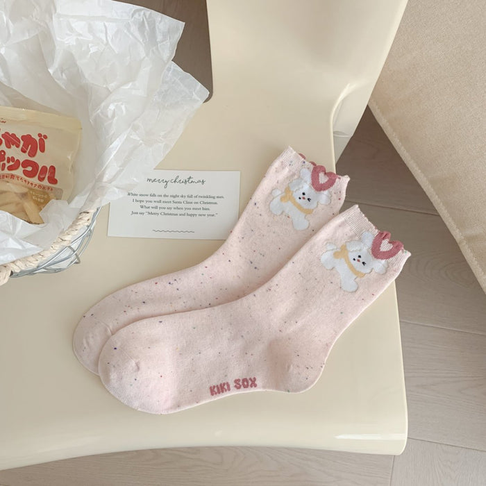 Wholesale New Cute Cartoon Cotton Socks, Mid Tube Socks, Stacked Socks