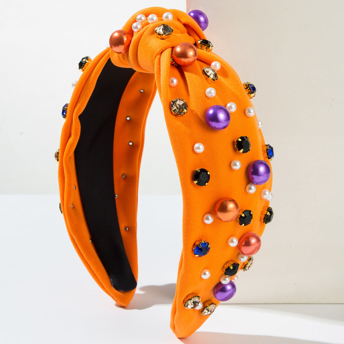 Wholesale Halloween headband female head hoop pearl rhinestone head
