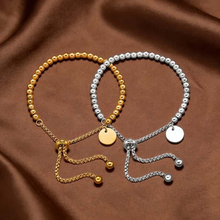 Wholesale Titanium steel round beaded bracelet for women