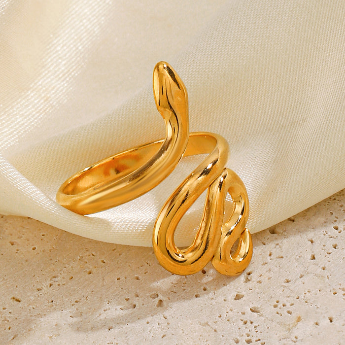 Wholesale women' s stainless steel snake Statemente Earrings Rings suit jewelry