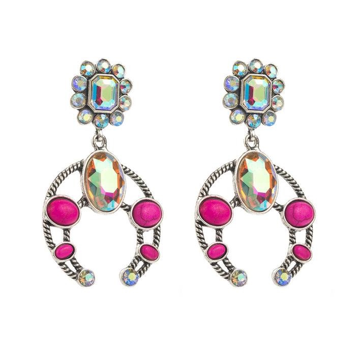 Wholesale retro turquoise geometric earrings