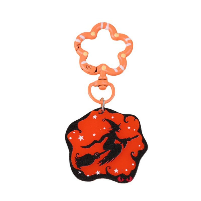 Wholesale  Series Acrylic Keychain Cartoon Funny Dark Style Pumpkin Cat Personality Hanging Jewelry