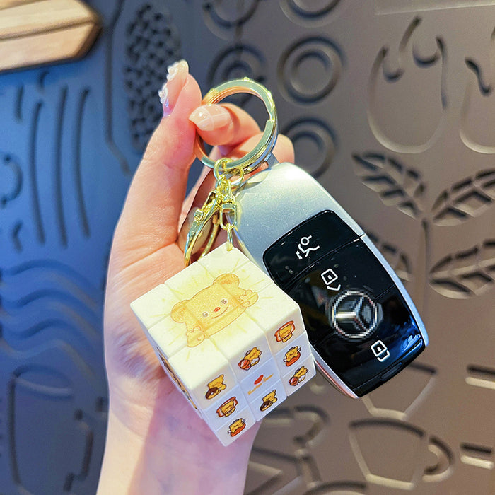 Wholesale Creative Rubik's Cube Keychain Cute and Playable Third Order Rubik's Cube Keychain Children's Bag Pendant Gift