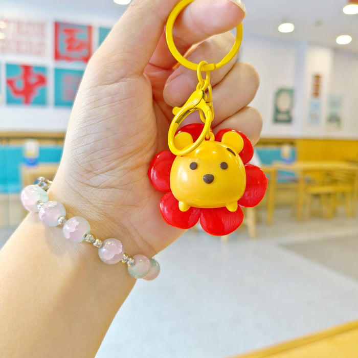Wholesale Rotating Sunflower Cartoon Keychain Cute Children's Backpack Pendant Doll Machine Gift