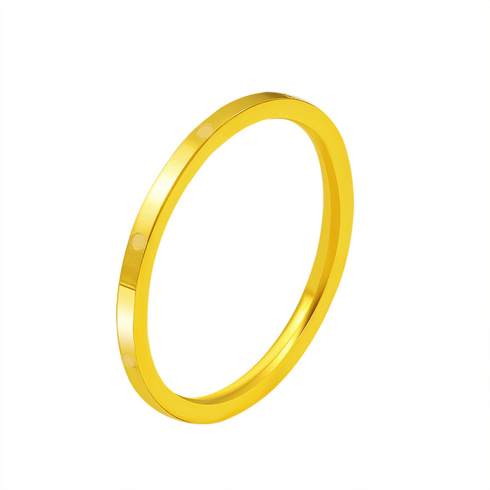 Wholesale New minimalist plain ring titanium steel ring for men and women, niche design, gold-plated minimalist versatile ring