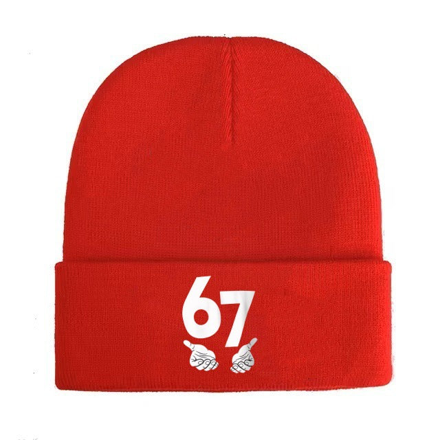 Wholesale Letter pattern knitted hat wool hat warm hat