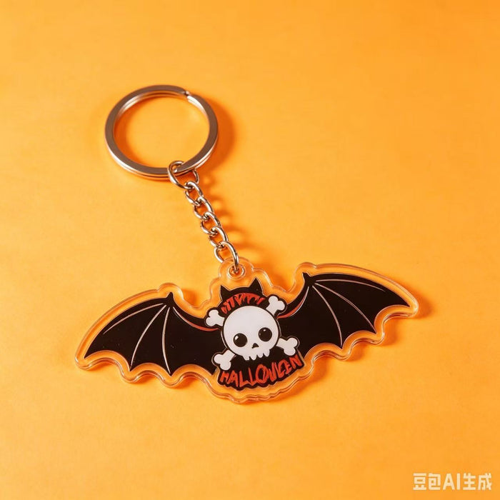 Wholesale Acrylic Keychain Skeleton Ghost Pumpkin Bat Cat Design MOQ≥2