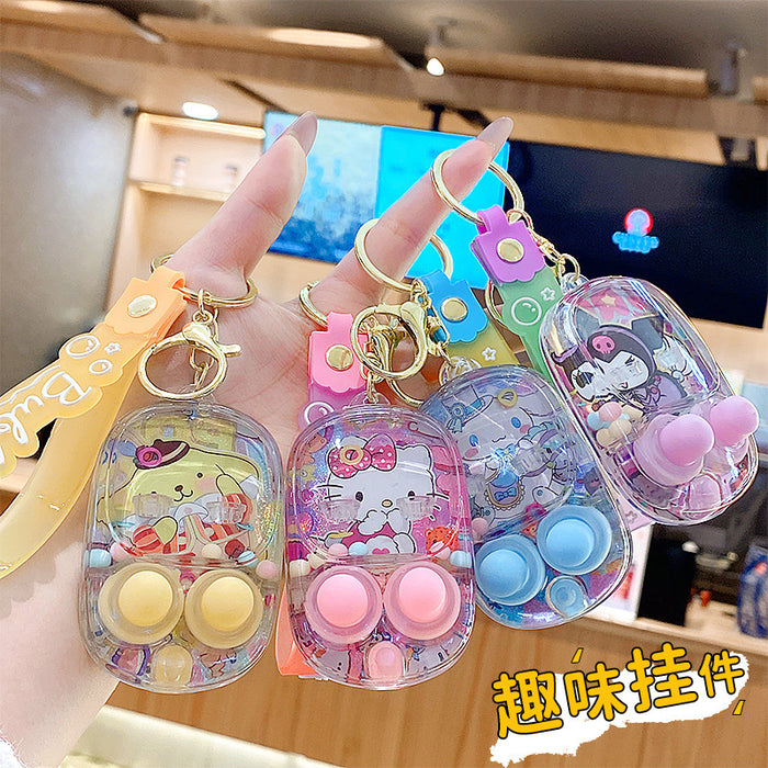 Wholesale Acrylic Double Button Water Dispenser Keychain - Bag Charm Gift