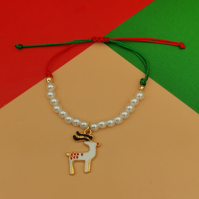 Wholesale Christmas beaded bracelet Christmas bell snowflake Christmas tree woven pearl bracelet