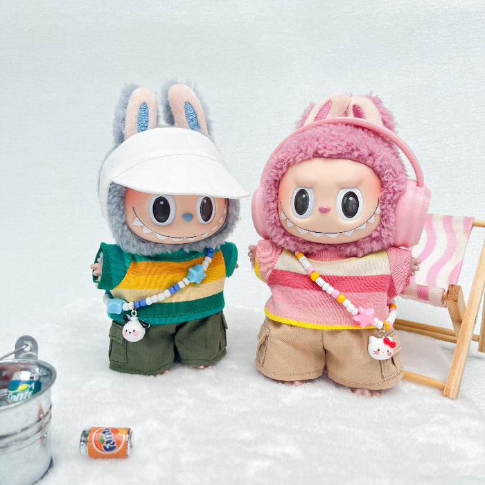 Wholesale Vinyl Doll Clothes Colorful Striped suit