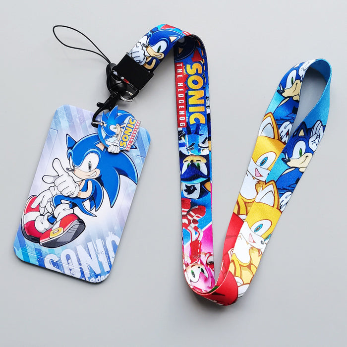 Wholesale 10pcs Students cartoon Lanyard Keychain Card Set